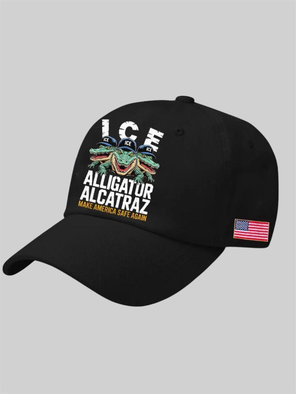Unisex ICE Alligator Alcatraz Make America Safe Again Print Hat 5