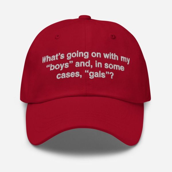 What's Going On With My Boys And In Some Cases Gals Hat 1