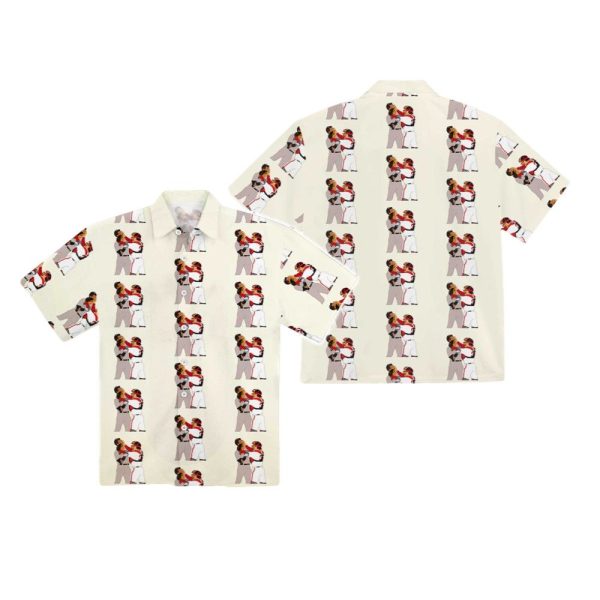 White Jason Varitek Alex Rodriguez Brawl Hawaiian Shirt 1 2