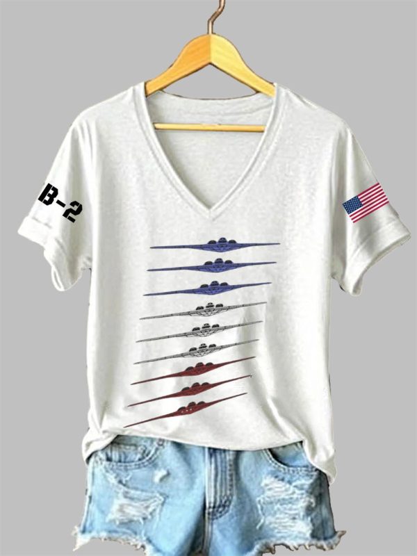 Womens Air Force B 2 Print Short Sleeve T Shirt 2
