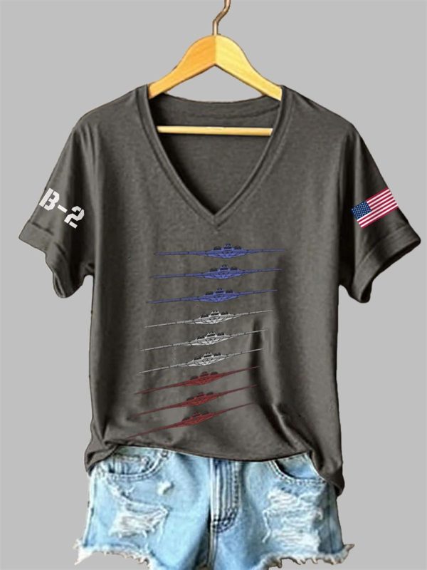 Womens Air Force B 2 Print Short Sleeve T Shirt 3
