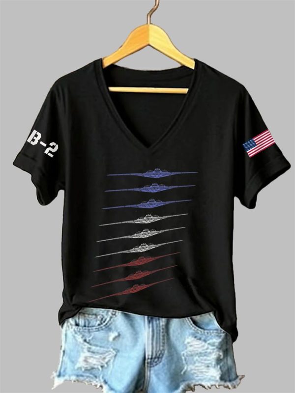 Womens Air Force B 2 Print Short Sleeve T Shirt 4