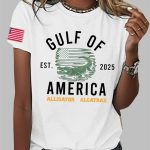 Women's Alligator Alcatraz Gulf of America Printed T-Shirt 2025