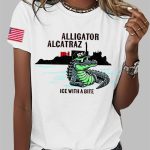 Women's Alligator Alcatraz ICE With A Bite Printed T-shirt