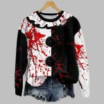 Women's Artistic Clown Bloody Halloween Print Casual Sweatshirt