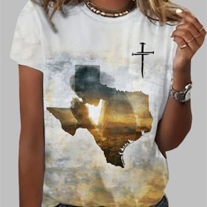 Women's Pray For Texas Print T-Shirt 2025