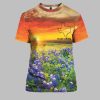 Womens Retro Texas Strong Bluebonnet Print T Shirt 1