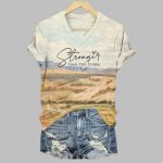 Women's Stronger Than The Storm Print V-Neck T-Shirt