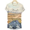Womens Stronger Than The Storm Print V Neck T Shirt 1 2