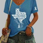 Women's Texas Forever Flood Print Casual T-Shirt
