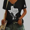 Womens Texas Forever Flood Print Casual T Shirt 2