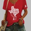 Womens Texas Forever Flood Print Casual T Shirt 3