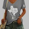 Womens Texas Forever Flood Print Casual T Shirt 5