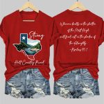 Women's Texas Hill Country Pround Print V-Neck T-Shirt