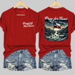 Women's Texas Pray For Texas Print V-Neck T-Shirt