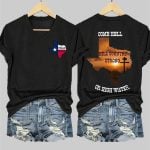 Women's Texas Strong Come Hell Or High Water Hill Country Print T-shirt