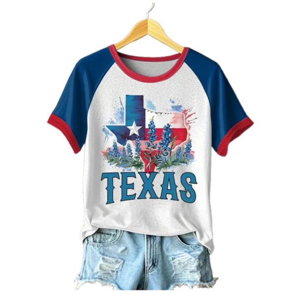 Womens Texas Strong Graphic Raglan Sleeve Tee 1 2