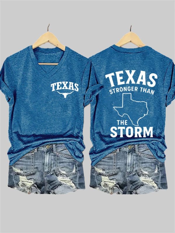 Womens Texas Stronger Than the Storm Print T shirt 2