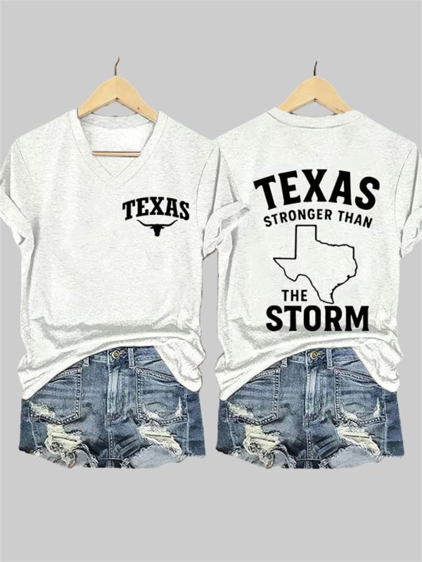 Womens Texas Stronger Than the Storm Print T shirt 3