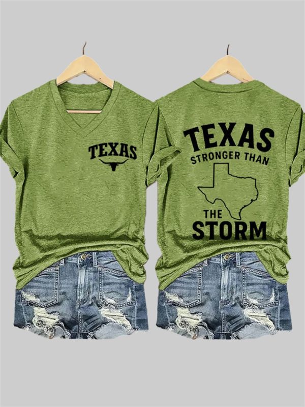 Womens Texas Stronger Than the Storm Print T shirt 4