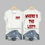 Women's Where's The List Print V Neck T-shirt