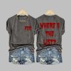Womens Wheres The List Print V Neck T shirt 4