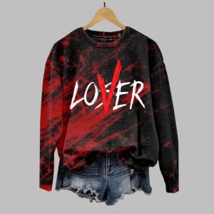 2025 Halloween Horror Bloody Lover Print Sweatshirt 1 1