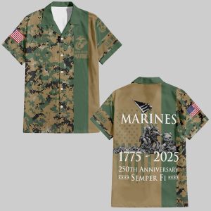 Marines 1775-2025 250th Anniversary Semper Fi Hawaiian Shirt
