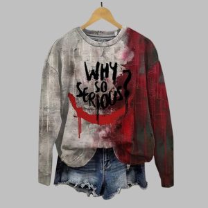 2025 Halloween Horror Bloody Why So Serious Print Casual Sweatshirt 1 1