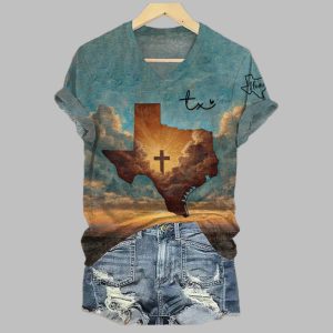 Women's TX God Bless Texas Print T-Shirt
