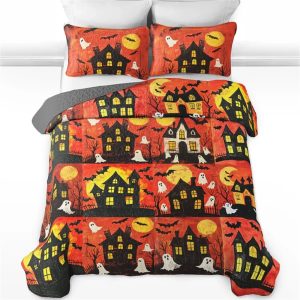 Halloween Ghost Patchwork All Season Bedding Set