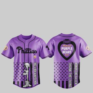 1 2025 Phillies National Purple Heart Day Jersey