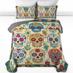 Floral Skull Dreams Halloween All Season Bedding Set