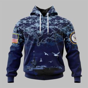 2025 Lions US Navy 250th Birthday Hoodie