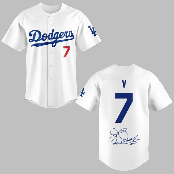0 2025 LA Dodgers V Kim Taehyung Signature Jersey