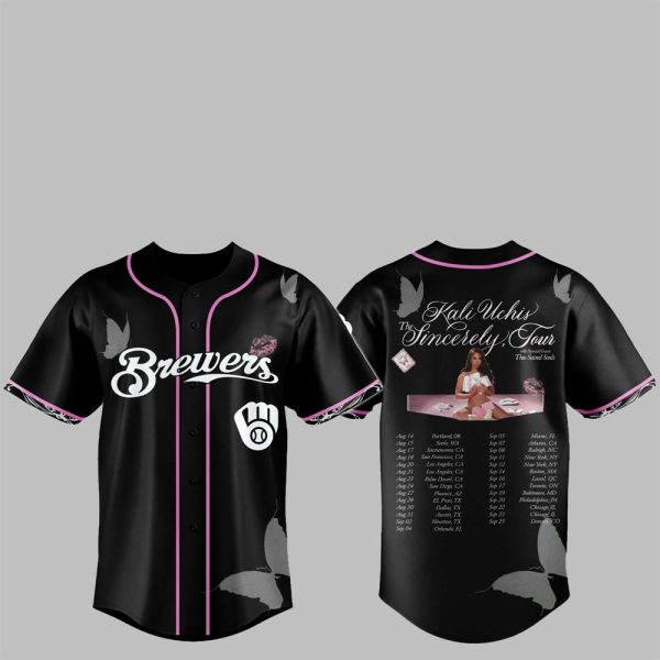 1 Brewers Kali Uchis The Sincerely Tour Jersey 2025
