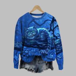 2025 Halloween Cat Print Sweatshirt 1 1