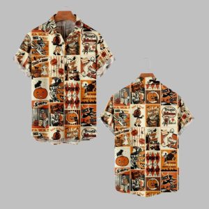 2025 Halloween Vintage Halloween Pumkin Hawaiian Shirt 1 1
