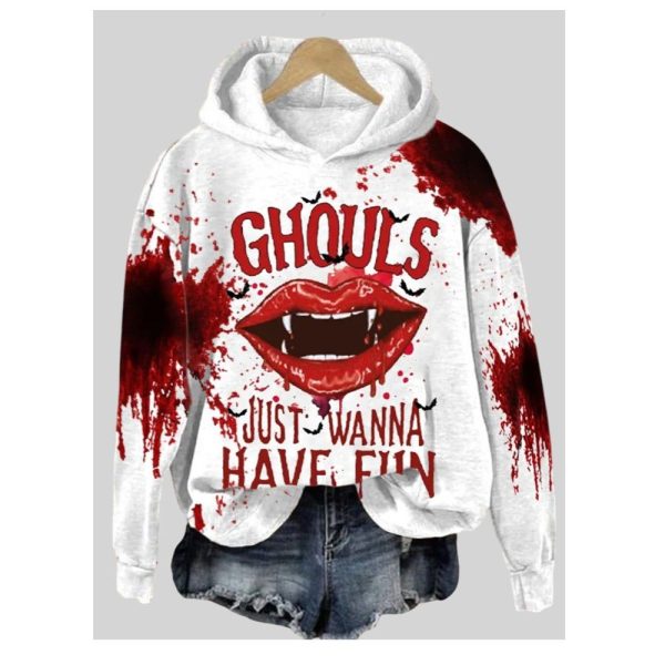 2025 Bloody Halloween GHOULS JUST WANNA HAVE FUN Printed Hoodie 1 2