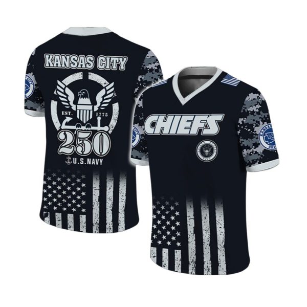 2025 Chiefs US NAVY 250th Birthday Celebration Football Jersey 1 2