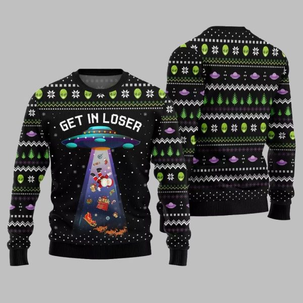 2025 Christmas Alien UFO Ugly Christmas Sweater 2