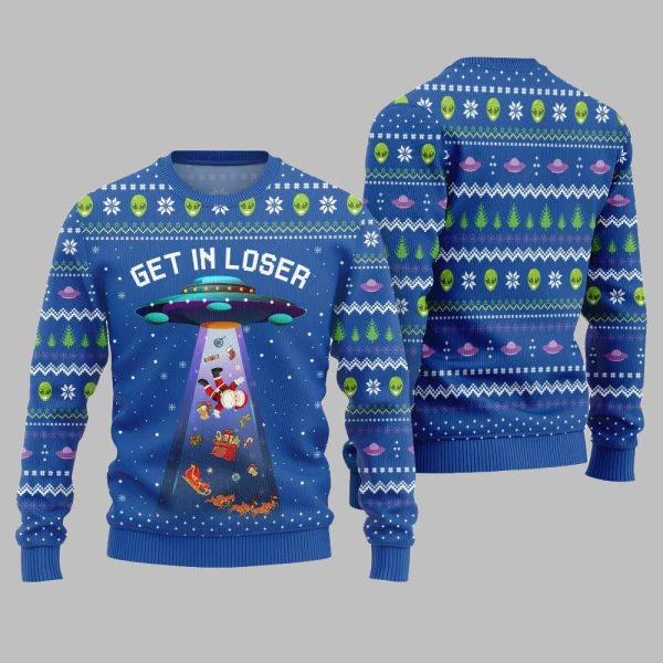 2025 Christmas Alien UFO Ugly Christmas Sweater 3