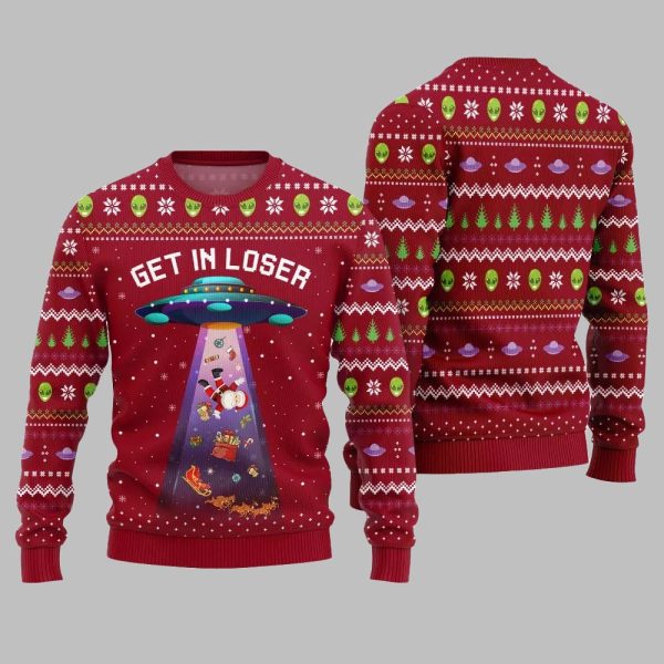 2025 Christmas Alien UFO Ugly Christmas Sweater 5