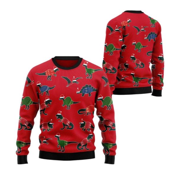 2025 Christmas Amazing Dinosaur Ugly Christmas Sweater 1 2