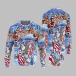 2025 Christmas America Christmas Patriotic Santa Claus Ugly Christmas Sweater