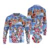 2025 Christmas America Christmas Patriotic Santa Claus Ugly Christmas Sweater 1 2