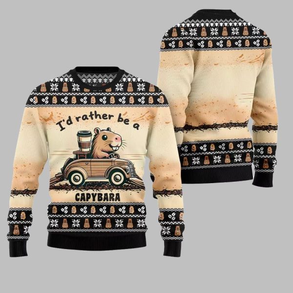 2025 Christmas Be A Capybara Ugly Christmas Sweater 2