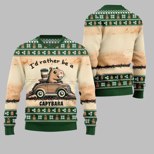 2025 Christmas Be A Capybara Ugly Christmas Sweater 4