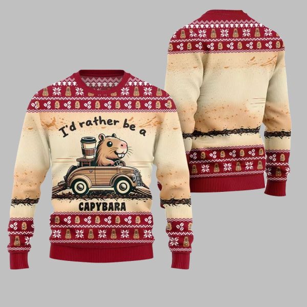 2025 Christmas Be A Capybara Ugly Christmas Sweater 5