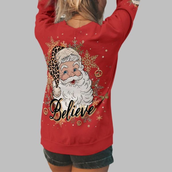 2025 Christmas Believe Santa Claus Shirt 3